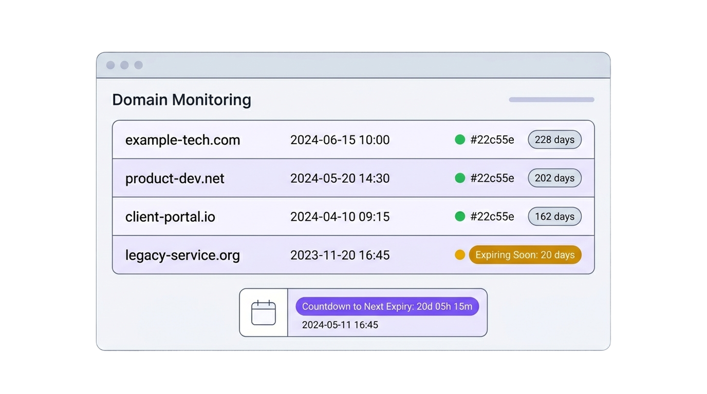 Domain expiration monitoring thumbnail