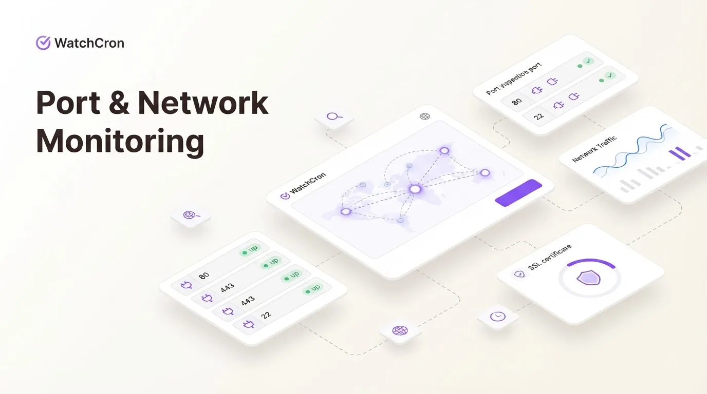 WatchCron Port & Network Monitoring — feature illustration